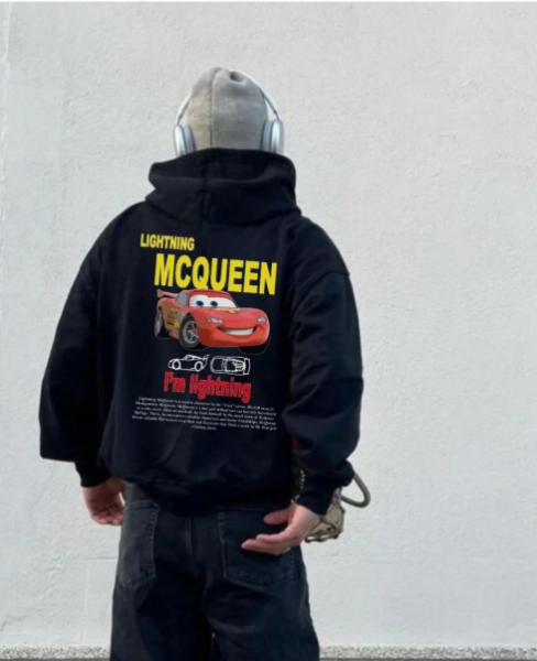 Unisex Lightning Mcqueen Cars Sweatshirt Siyah