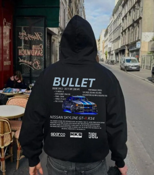 Unisex Nissan Bullet Cars Sweatshirt Siyah