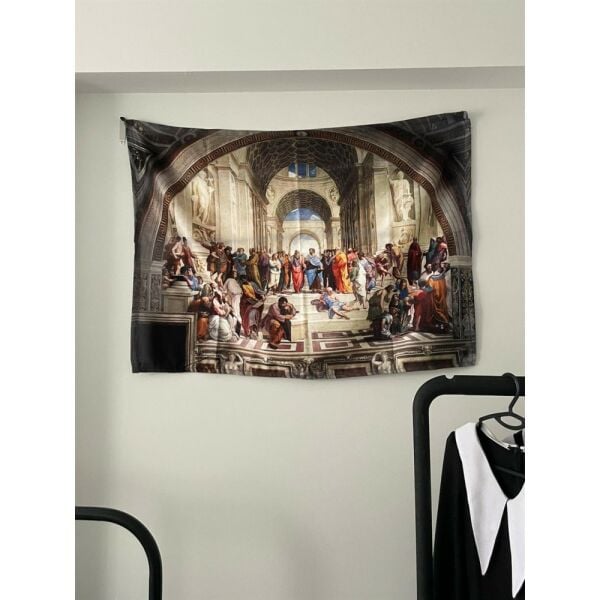 Rapheals The School of Athens Duvar Örtüsü - Wall Tapestry I 70 x 100 cm