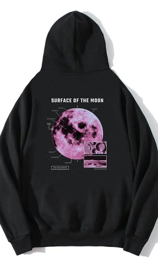 Unisex Oversize Surface On The Moon Sweatshirt Hoodie