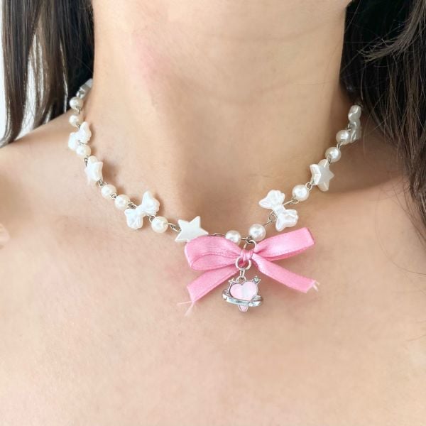 Ribbon Heart Kolye