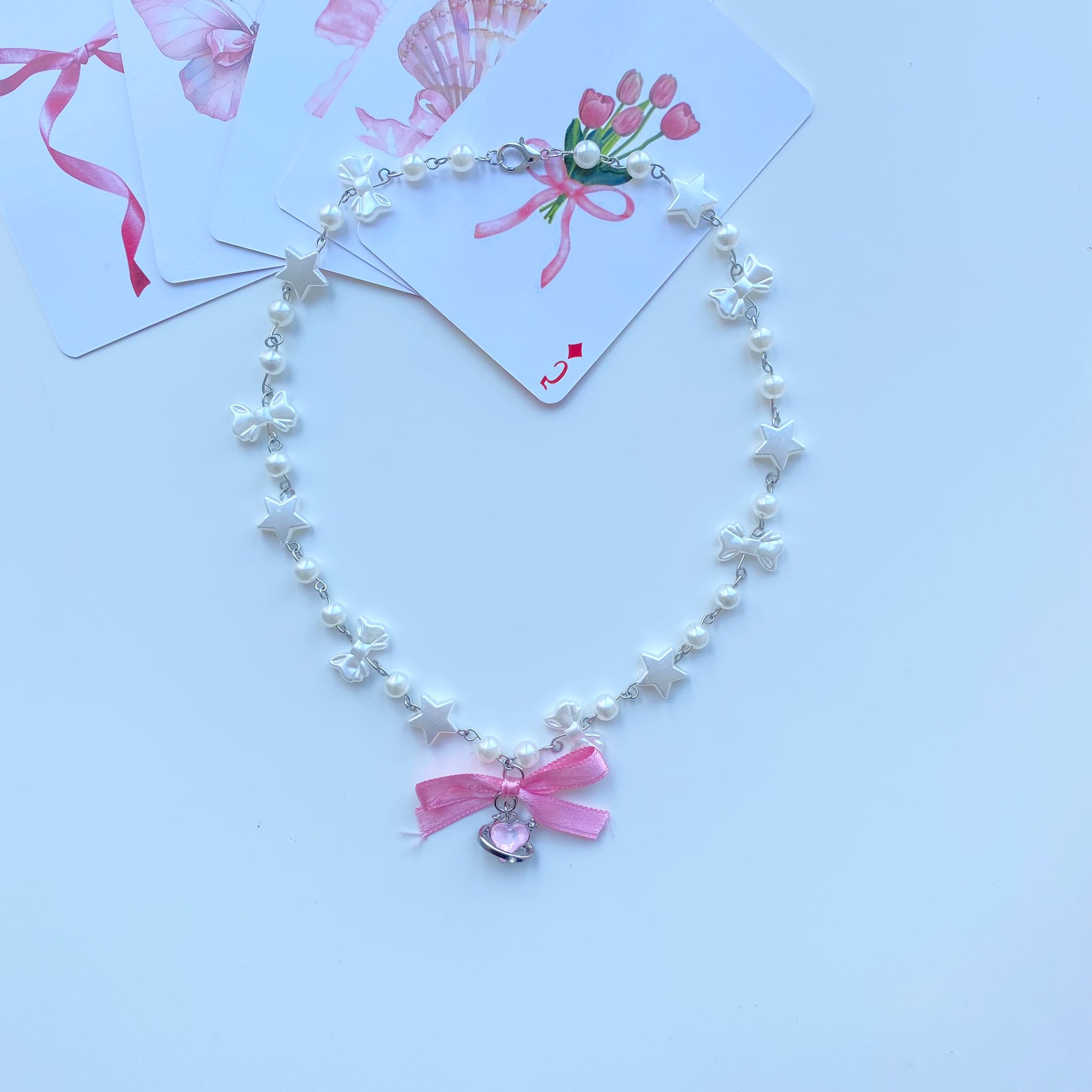 Ribbon Heart Kolye