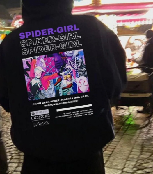 Unisex Spider Girl Sweatshirt Siyah