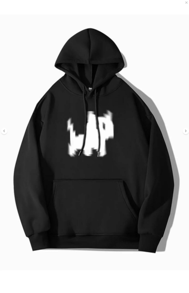 White Cat Siyah Kapşonlu Sweatshirt