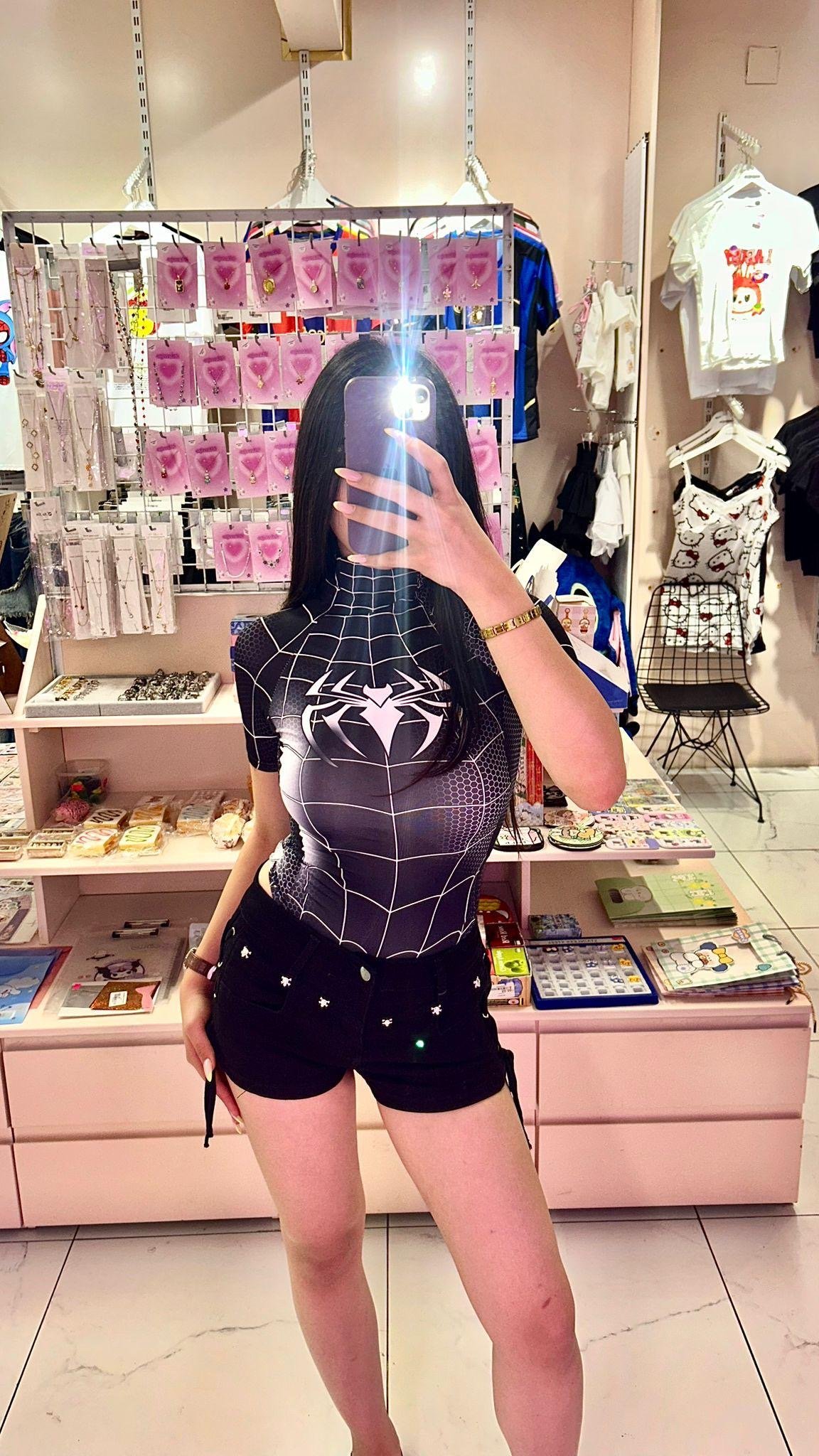 Siyah Spider Çıtçıtlı Body