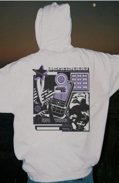 Y2k Girl Baskılı Beyaz Kapşonlu Sweatshirt