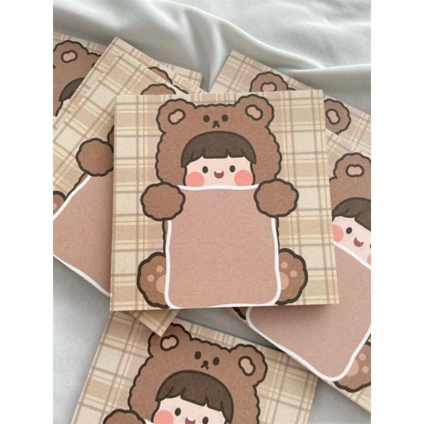 Bear Girl Memo Pad Kare Not Defteri