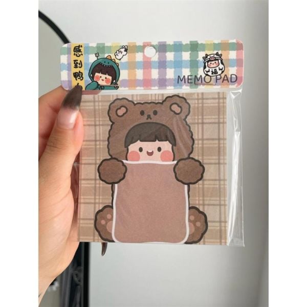Bear Girl Memo Pad Kare Not Defteri