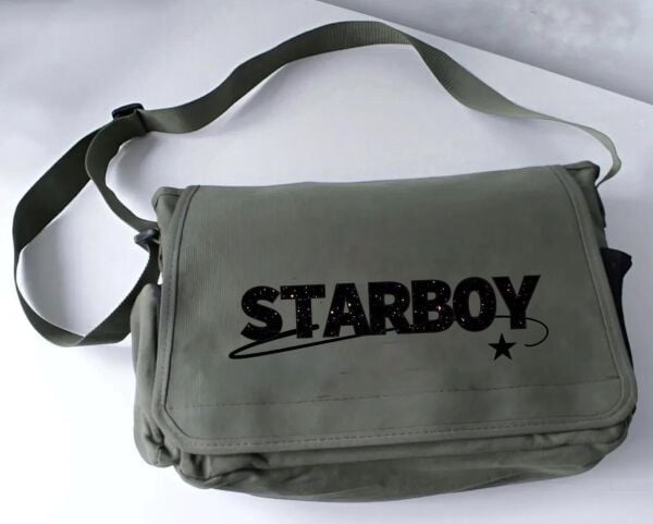 Haki Star Boy Baskılı Postacı Çanta