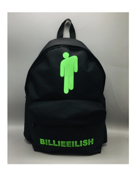 Siyah Billie Eilish Yeşil baskılı sırt okul çantası