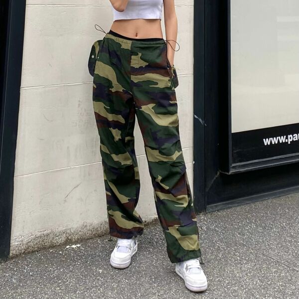 Kamuflaj Tactical Baggy Bol Kalıp Lastikli Pantolon L