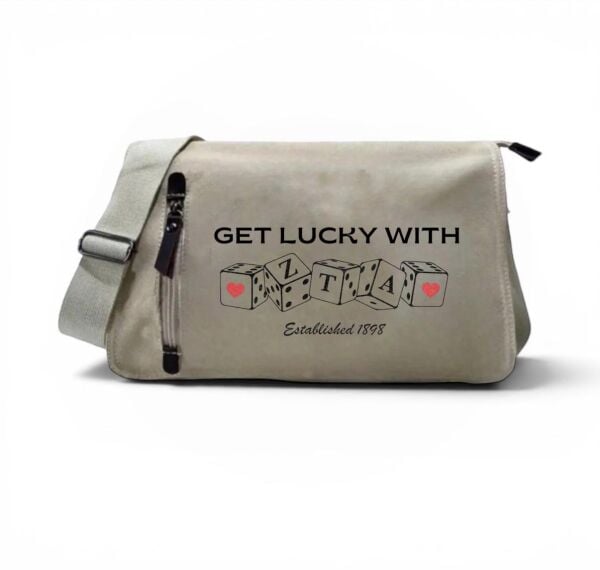Bej Get Luck Wıth Baskılı Postacı Çanta