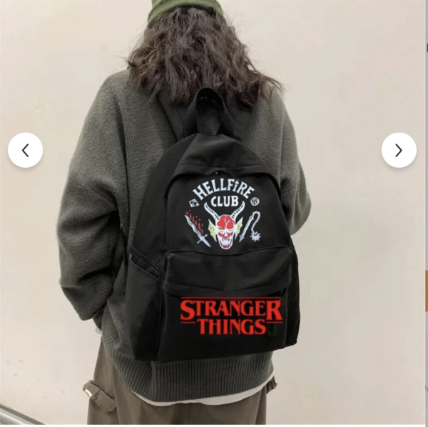 Stranger Things Hellfire baskılı okul sırt çantası