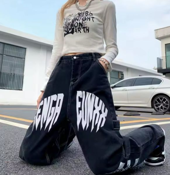 Y2k Amerikan Retro Ters Dikiş Baggy Pantolon