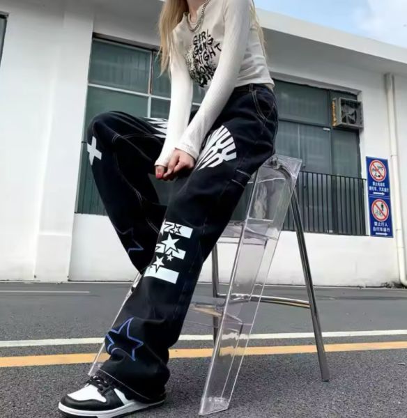 Y2k Amerikan Retro Ters Dikiş Baggy Pantolon