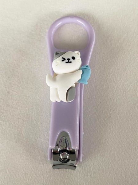 Kawaii Mor Kedi Figürlü Tırnak Makası