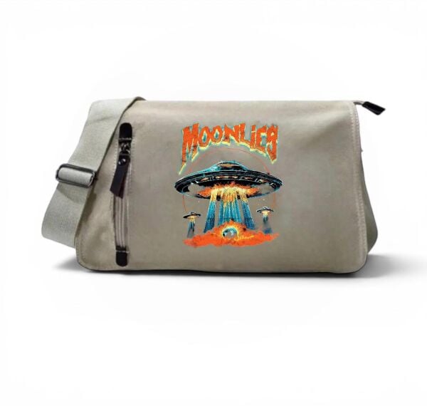 Bej Moonlies Ufo Baskılı Postacı Çanta
