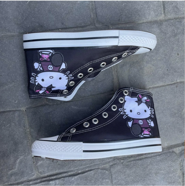 Gotik Hello Kitty Baskılı Sneaker Ayakkabı