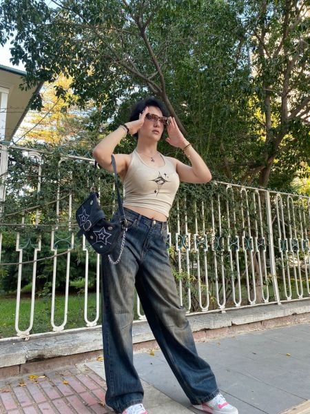 Y2k Lacivert Eskitme Bdg Jean