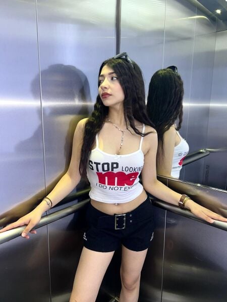 Stop Looking Baskılı Askılı Crop