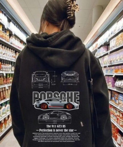 Unisex Porsche Cars Sweatshirt Siyah