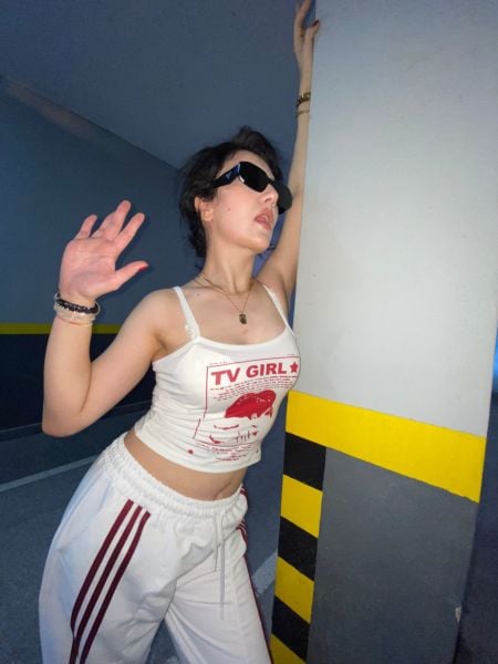 Y2k Beyaz Line Detail Unisex Eşofman Altı