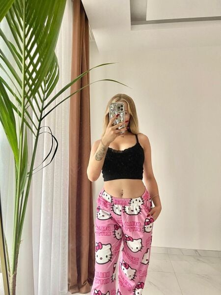 Pembe Kitty Eşofman Altı