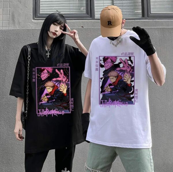 Anime Jujutsu Kaisen Beyaz Unisex T-Shirt