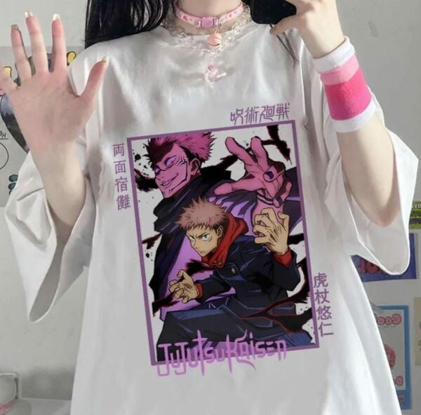 Anime Jujutsu Kaisen Beyaz Unisex T-Shirt