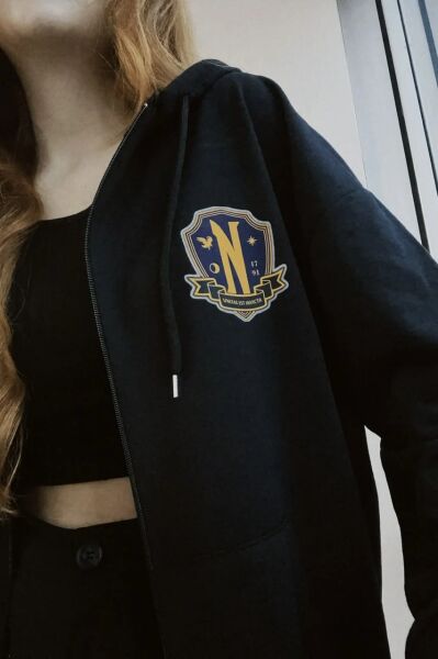 Siyah Nevermore Academy Wednesday Hırka