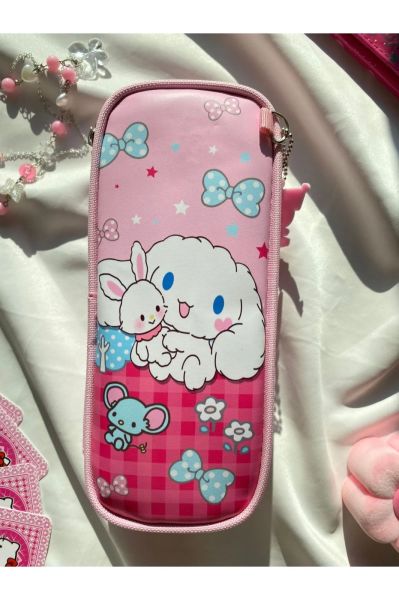 Pembe Cinnamoroll Çift Gözlü Kalem Kutusu