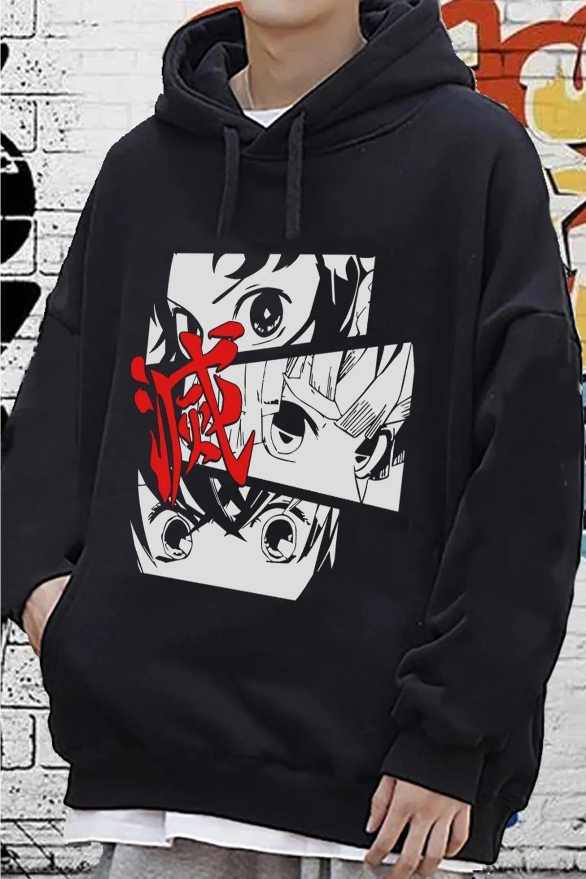 Anime Tokyo Revengers Face Unisex Kapşonlu