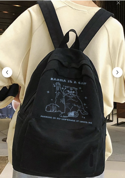Siyah Karma is a cat Baskılı Sırt çantası