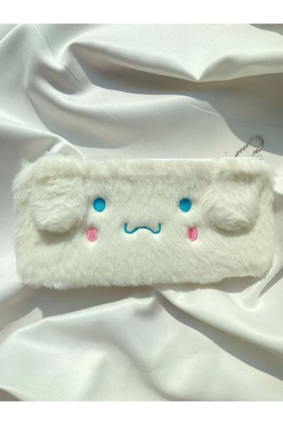 Beyaz Cinnamoroll Peluş Tüylü Kalem Kutusu