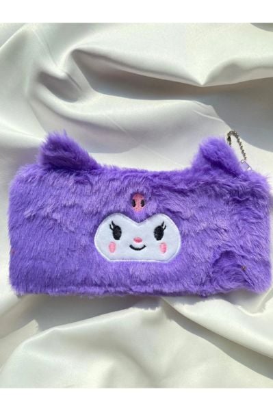 Mor Kuromi Peluş Tüylü Kalem Kutusu
