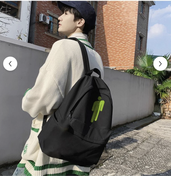 Billie Eilish logo baskılı sırt çantası