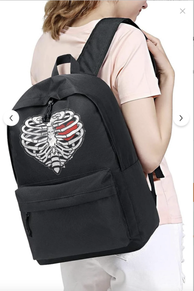 Skeleton Heart baskılı sırt çantası