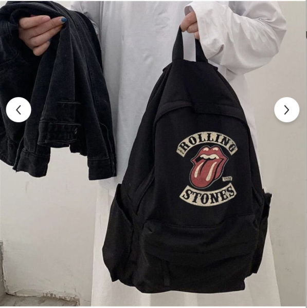 Rolling Stones baskılı sırt çantası