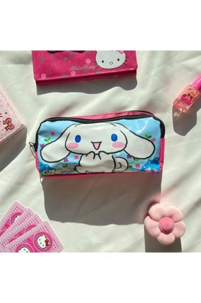 Mavi Cinnamoroll Baskılı Çift Gözlü Kalemlik