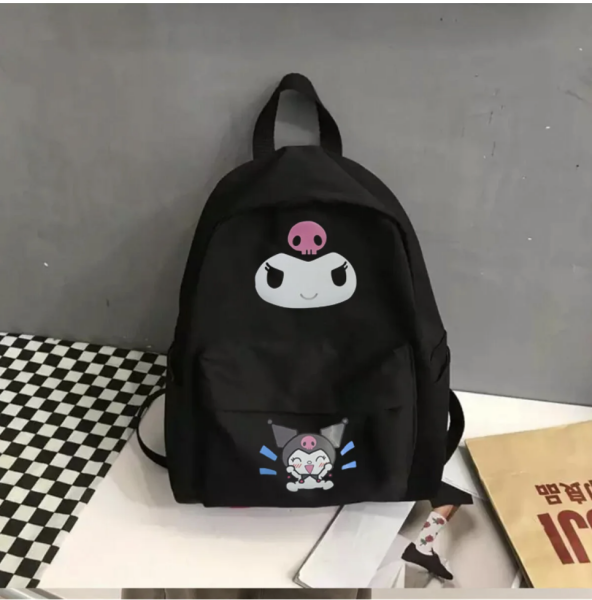 Siyah Kuromi face baskılı sırt çantası