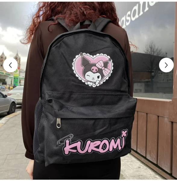 Siyah Kuromi Kalp baskılı sırt çantası(Kopya)