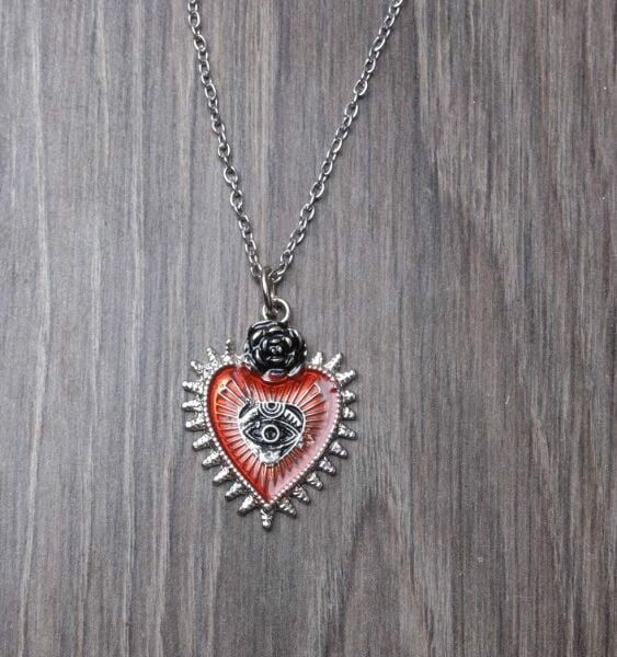 Vintage Lolita Evil Eye Red Kolye