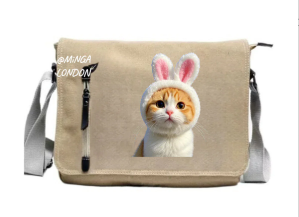 Bej Rabbit Cat Postacı Çantası