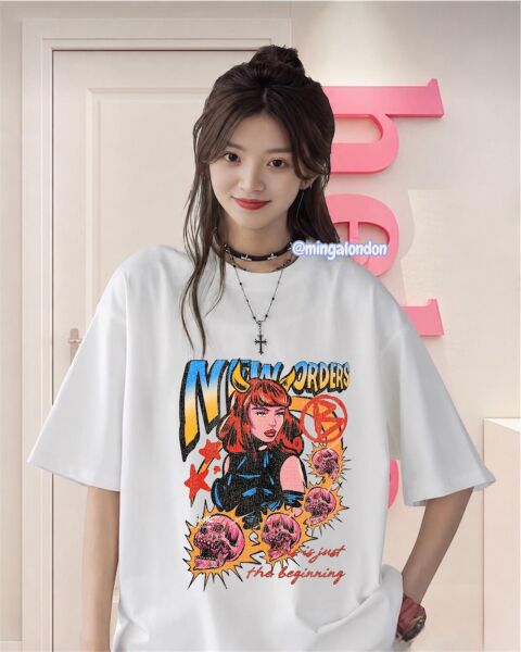 New Orders Baskılı Beyaz T-Shirt
