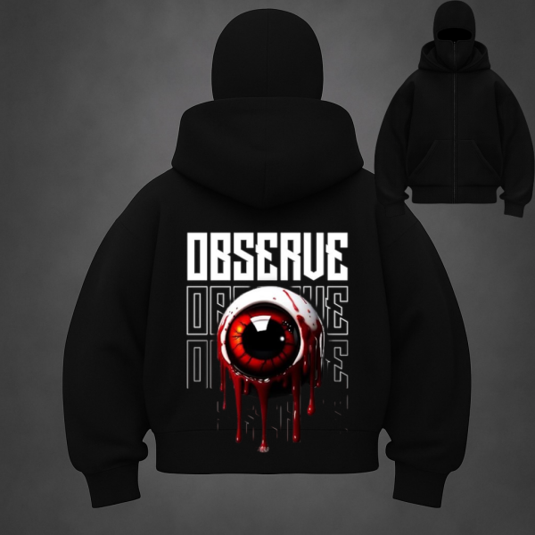 Kar Maskeli Observe Unisex Sweatshirt Hırka - Kapşonlu