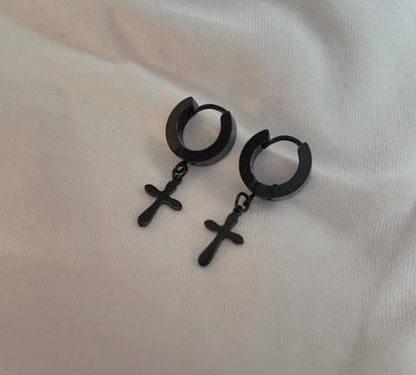 Gothic Black Cross Küpe