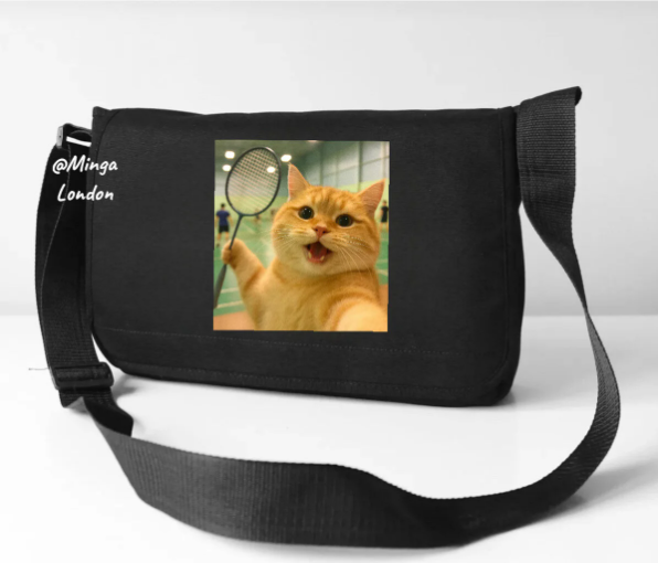 Siyah Tennis Cat Postacı Çantası