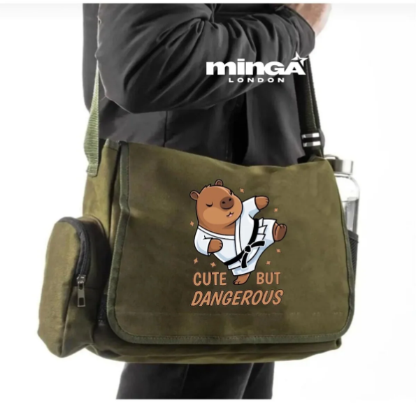 Haki Capybara Postacı Çantası