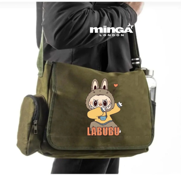 Haki Dancing Labubu Postacı Çantası