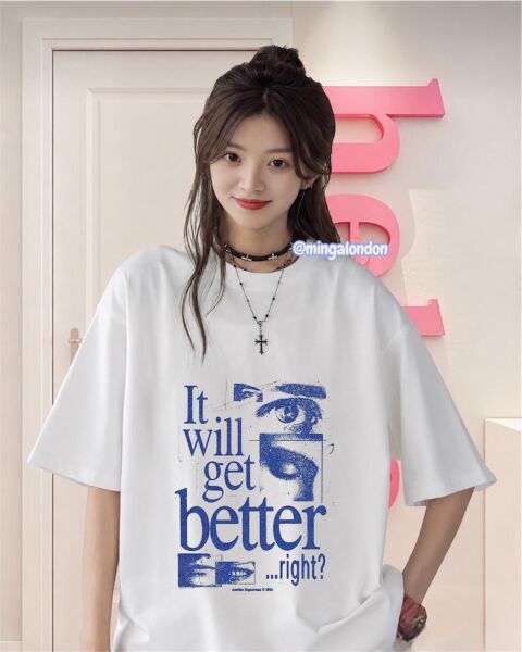 It Will Get Better Right Baskılı Beyaz T-Shirt